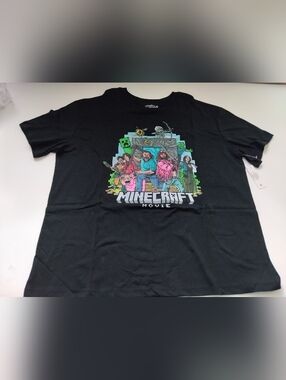 Minecraft Movie Women's Black Graphic Tee New Size XL